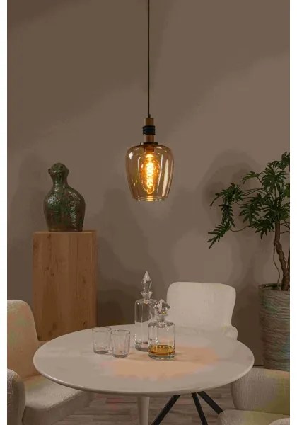 Lucide 45408/22/62 - Csillár zsinóron ILONA 1xE27/40W/230V átm. 22 cm fekete/bézs