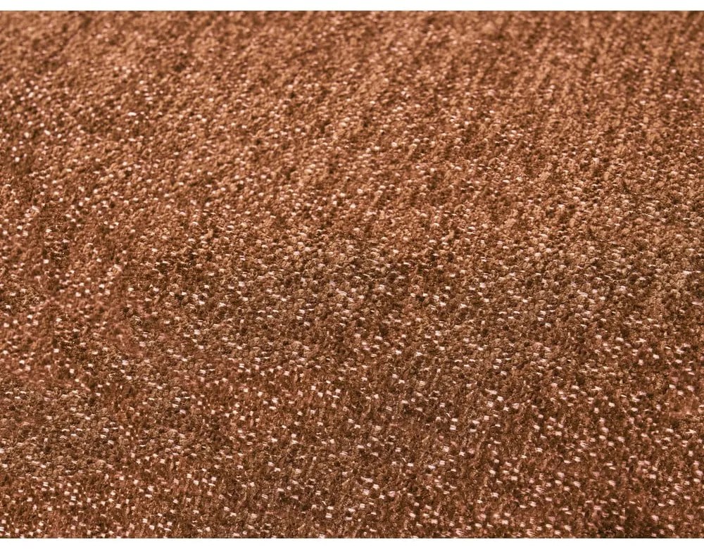 Terrakotta színű zsenília kinyitható-tárolóhelyes sarokkanapé (jobb oldali-L alakú) Everest – Bobochic Paris