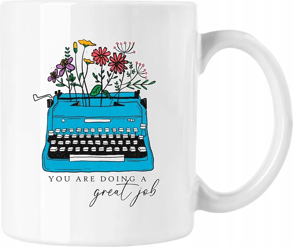 Bögre Virágok Vonalak Divat Művészet 1 Fehér 330ml