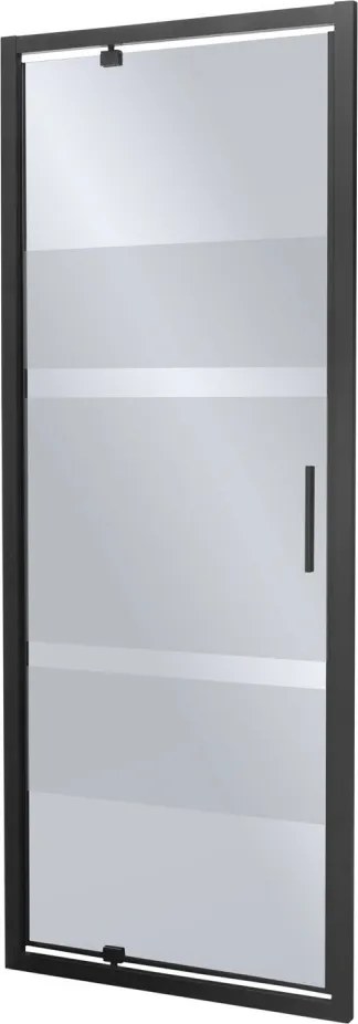 Tomar DR 80 nyíló zuhanyajtó 80x190 grafit matt csíkos üveggel