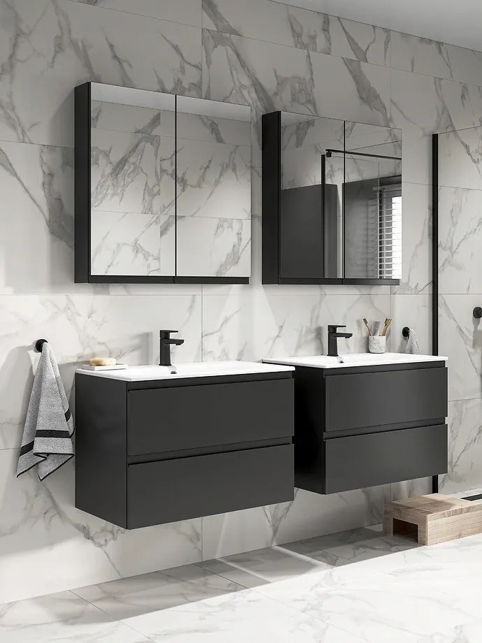 Cersanit Moduo SET, függesztett szekrény 50x40x62 cm + mosogató 50 cm, antracit matt, S801-485-DSM