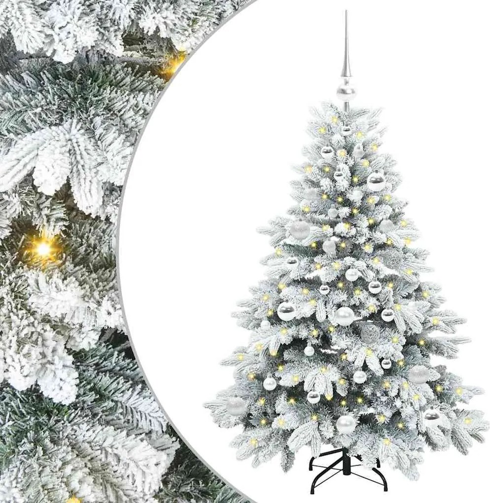 vidaXL Mű karácsonyfa 150 LED-del állvánnyal Fehér 120 cm PE és PVC