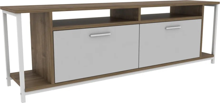 Omar TV-állvány, fehér-dió, 160 cm