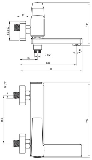 Deante BQL_N12M - Összecsukható BLUR kádcsaptelep fekete