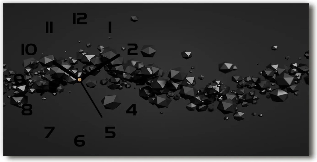 Csendes üveg falióra 3D absztrakt 60x30 cm