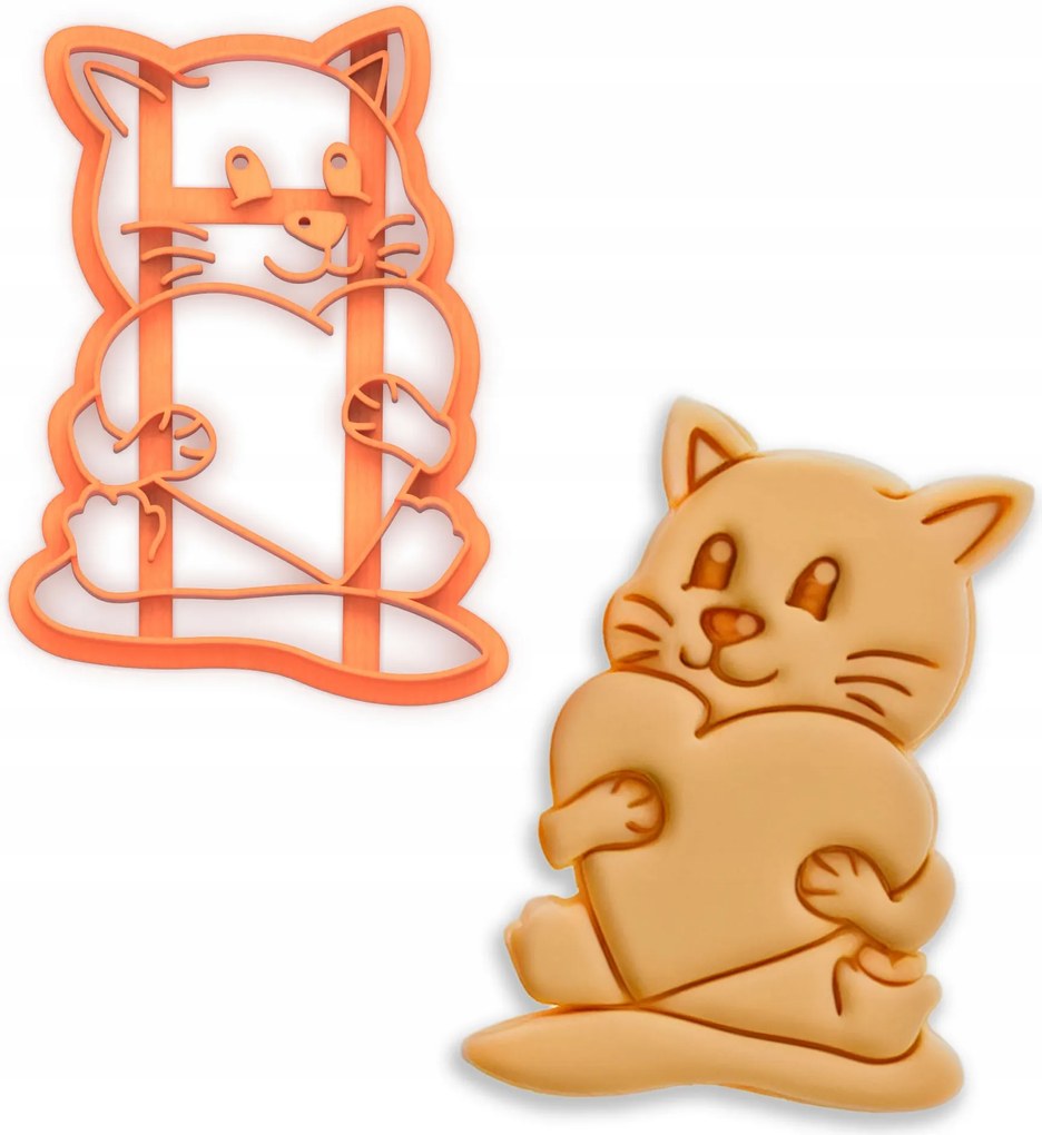 Prémium Valentin Napi Süteménylyukasztó Forma Macska Szív Valentin nap