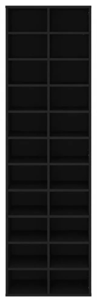 fekete szerelt fa cipősszekrény 54 x 34 x 183 cm
