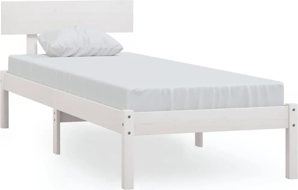vidaXL Small Single fehér tömör fa ágykeret 75 x 190 cm