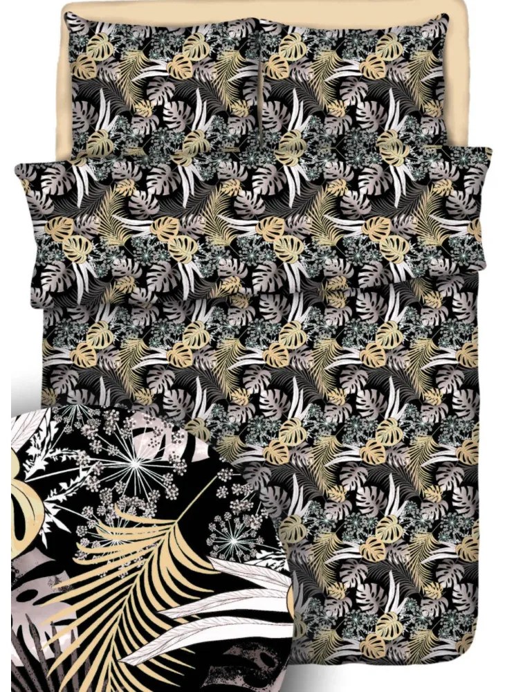 Pamut lepedők Palmarine Gold TiaHome - 1x Párna 90x70cm, 1x Paplan 140x200cm
