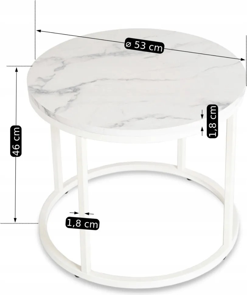 Asztal fehér márvány színben AGNES