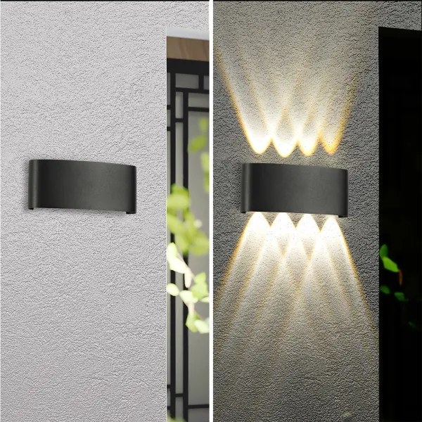Brilagi - LED kültéri fali lámpatest FLAREBOX LED/8W/230V fekete IP65