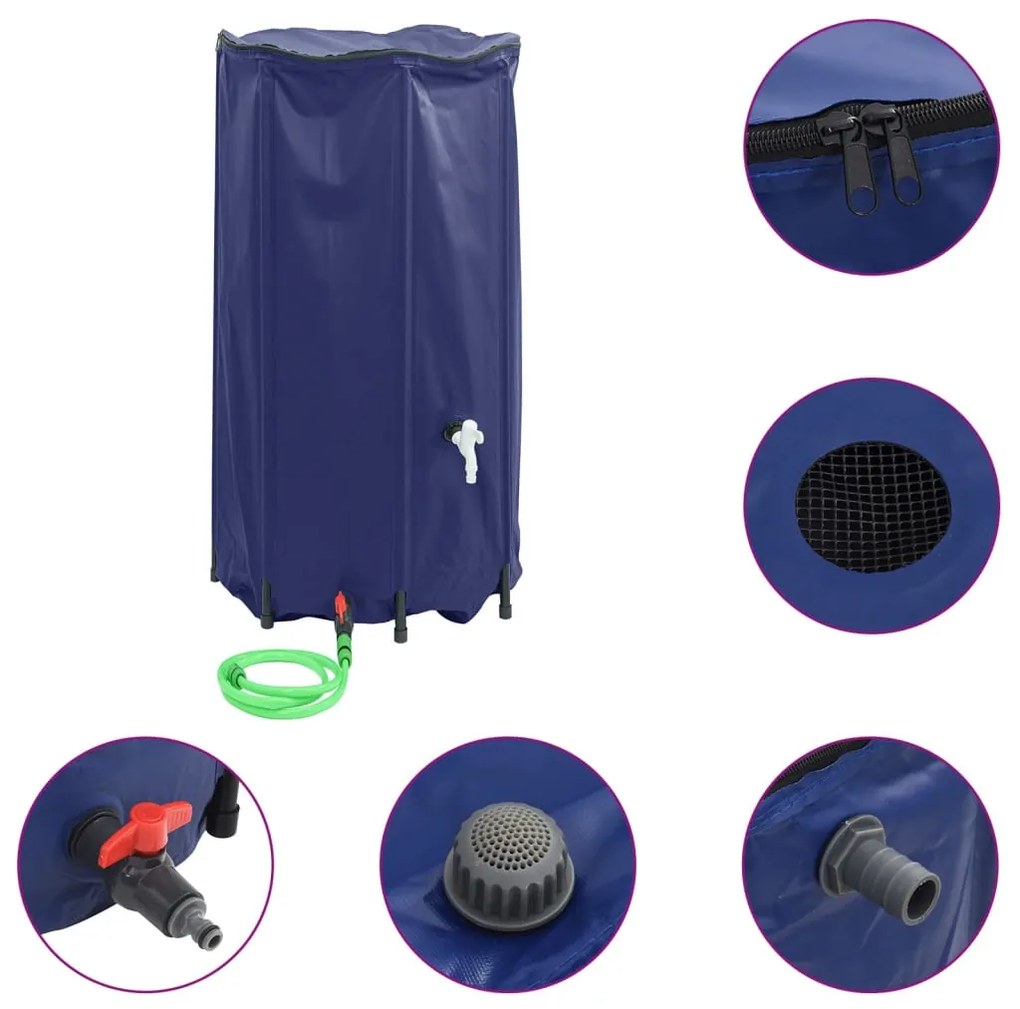 összecsukható PVC víztartály csappal 380 L