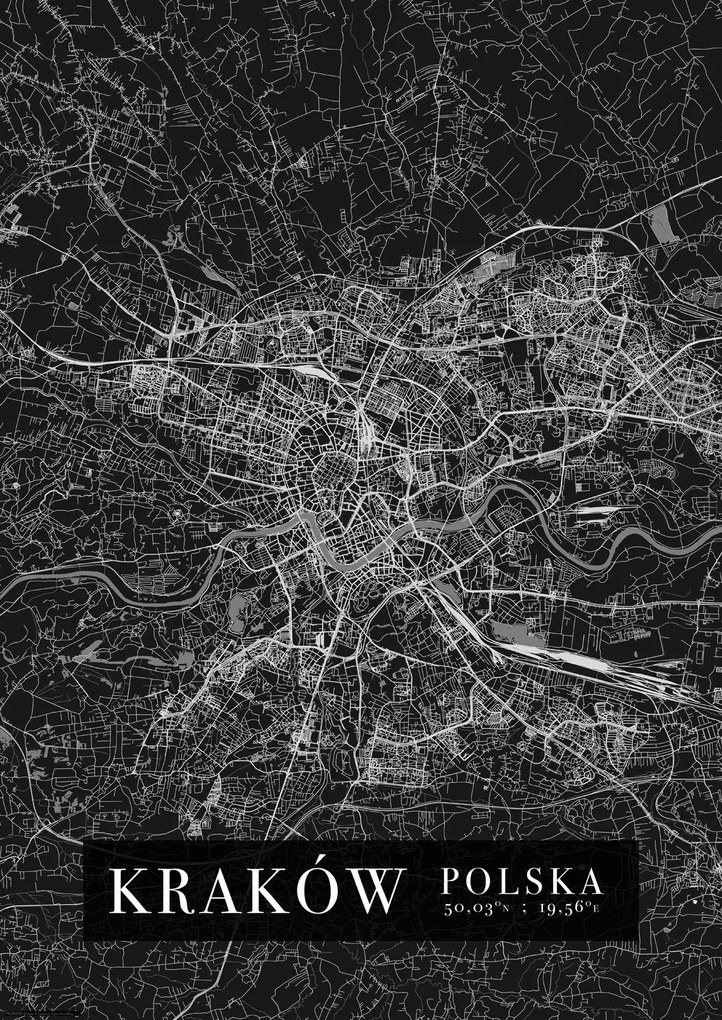 Krakkó várostérkép poszter A2 42x59,4 cm