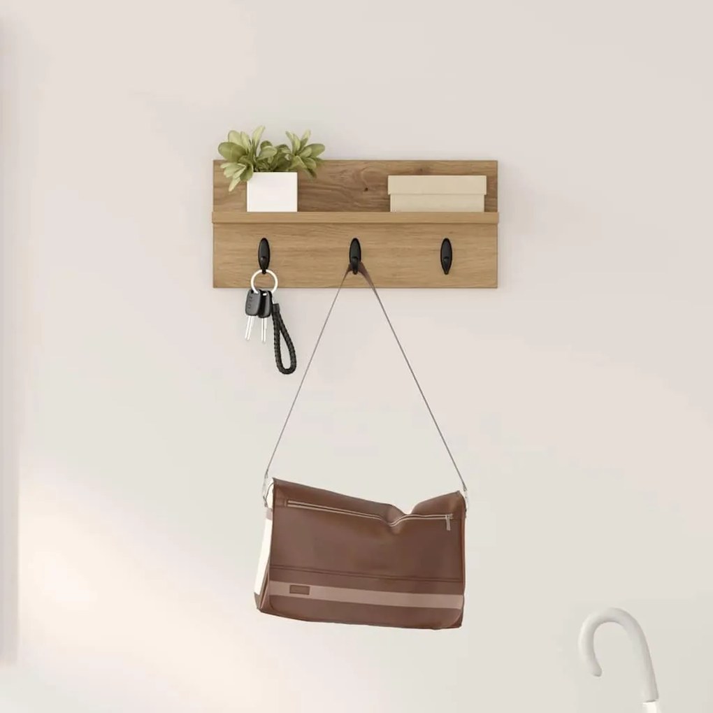 Fali Kabáthorog kézműves tölgy 40 x 10.5 x 18 cm Faanyag