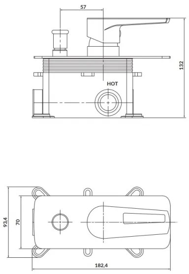 Cersanit S951-342-Zuhanycsap rejtett beépítéshez MILLE fényezett króm