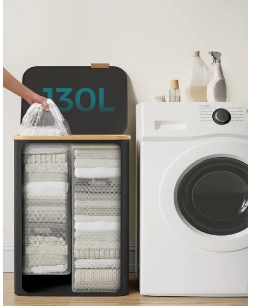 TATE fekete szennyeskosár