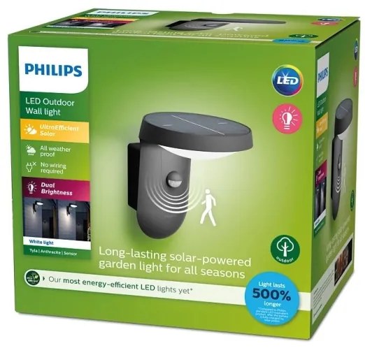 Philips - LED Napelemes érzékelős fali lámpa TYLA LED/1,2W/4V 3000K IP44
