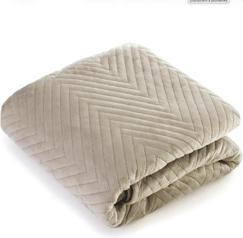Bézs bársony ágytakaró ARROW VELVET Méret: 200 x 220 cm