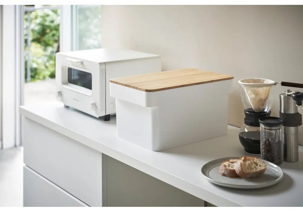 Tower fehér kenyértartó bambuszfedéllel - Yamazaki