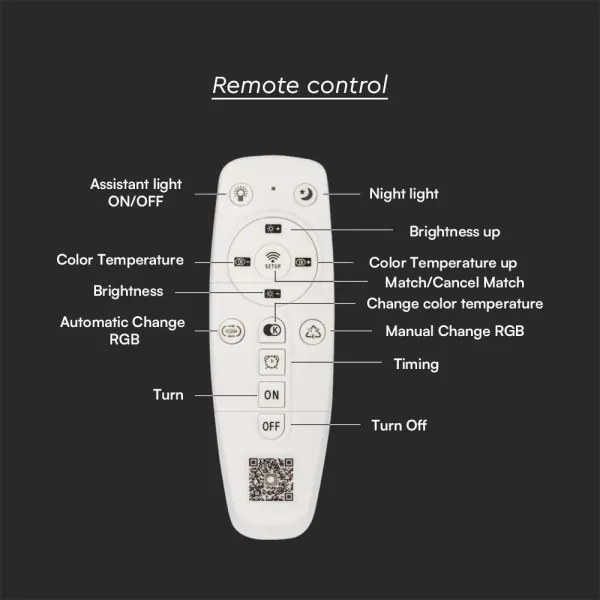 Mennyezeti lámpa  energiatakarékos LED fényforrással /120W/230V 3000-6500K + távirányító