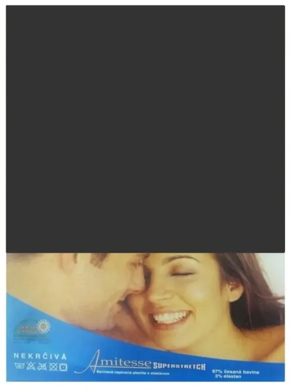 EMI sötétszürke szupersztreccs lepedő, 90 (100)x200-as lap