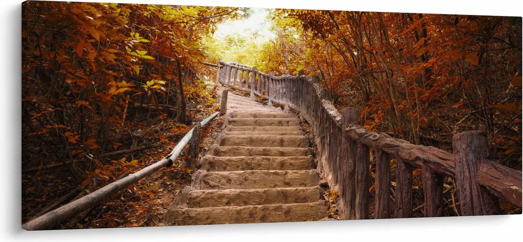 Kép - Lépcsők a természetben ősszel (120x50 cm)
