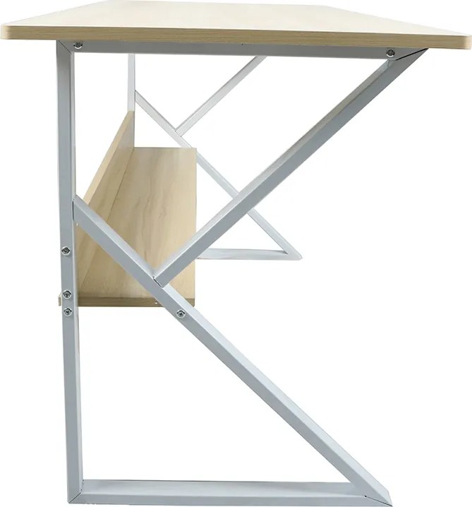 Polcos íróasztal, természetes tölgyfa/fehér, TARCAL 80