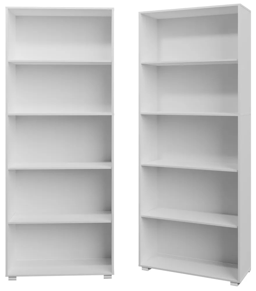 Casaria® Könyvespolc 190 cm fehér - 5 rekesz