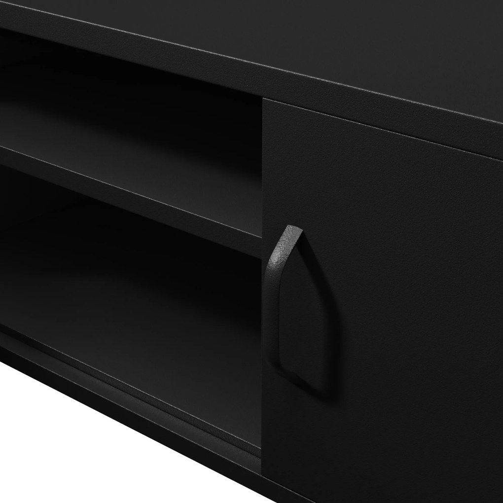 TV-szekrény fém széles XL lábakon fekete, 1700x400x500 mm: ROSARIA