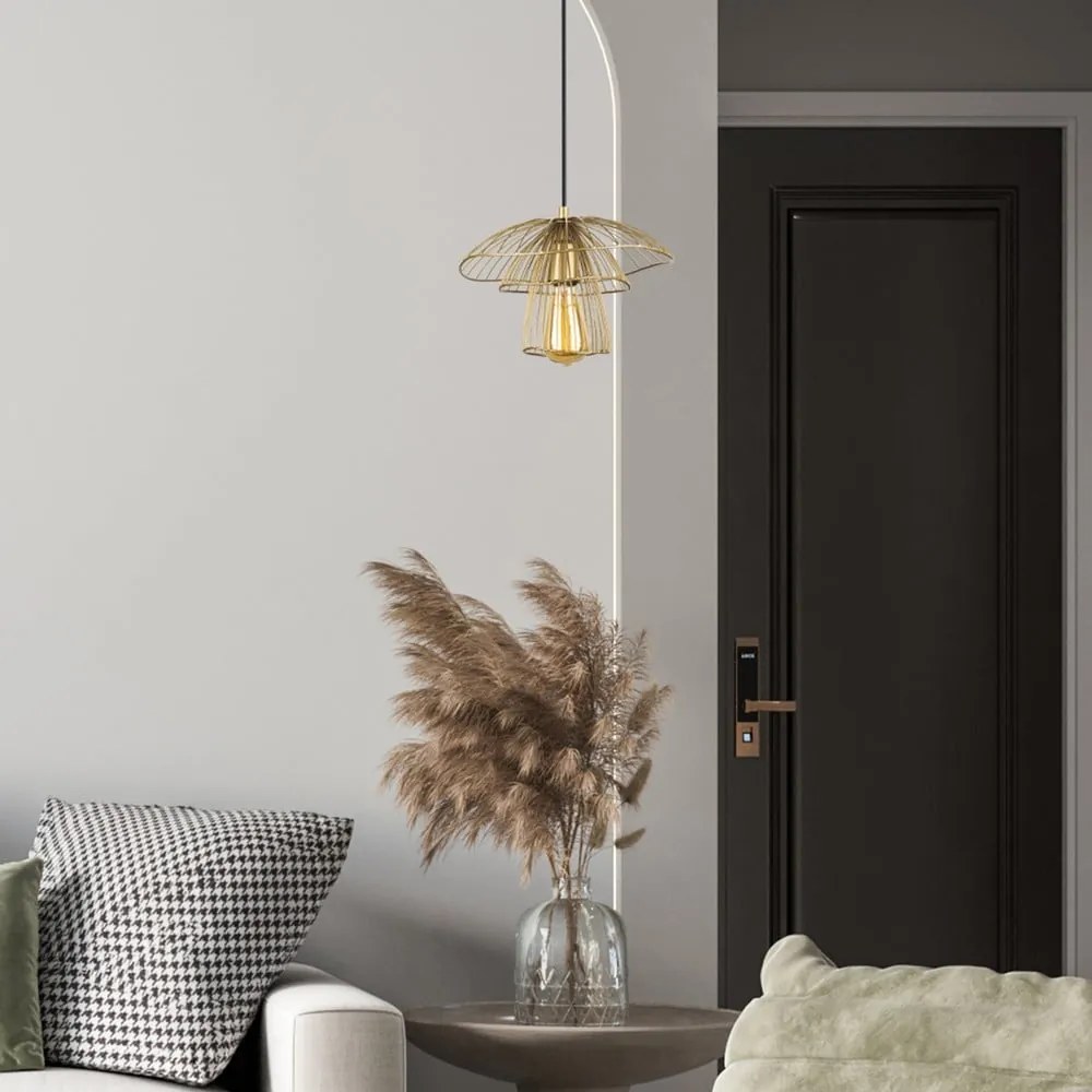Root aranyszínű függőlámpa, magasság 117 cm - Squid Lighting