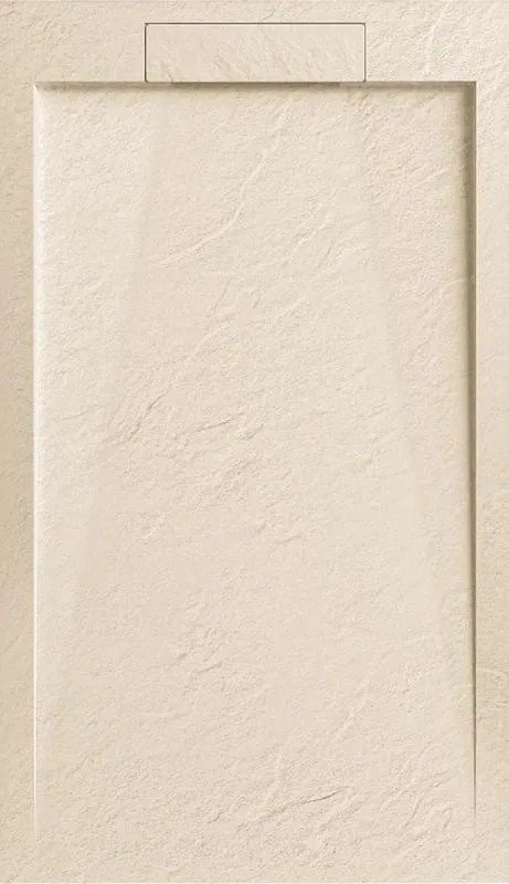 AREZZO design STONE pala hatású öntött márvány zuhanytálca, 120x90 cm-es, beige (2 doboz)