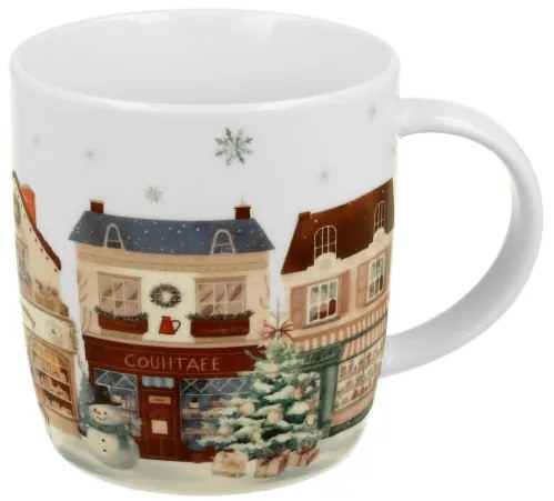 Karácsonyi Porcelán bögre 400 ml házikó díszcsomagolásban Christmas City 2