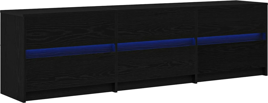 vidaXL TV egységek 2 pcs Fekete tölgy 180 x 34 x 50 cm Faanyag