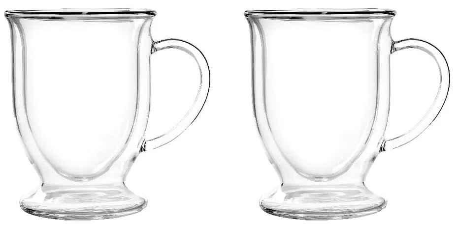 2 db duplafalú üveg bögre, 250 ml - Vialli Design