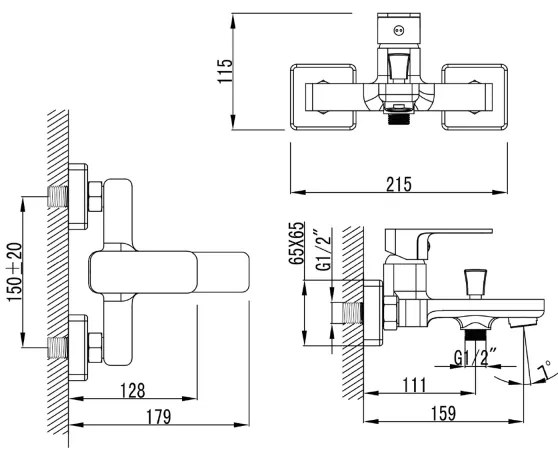 Aqualine - Fürdőcsap FACTOR fényezett króm