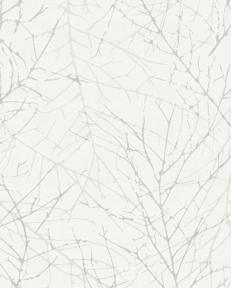 Fali tapéta gally motívummal, flizelin tapéta, fehér