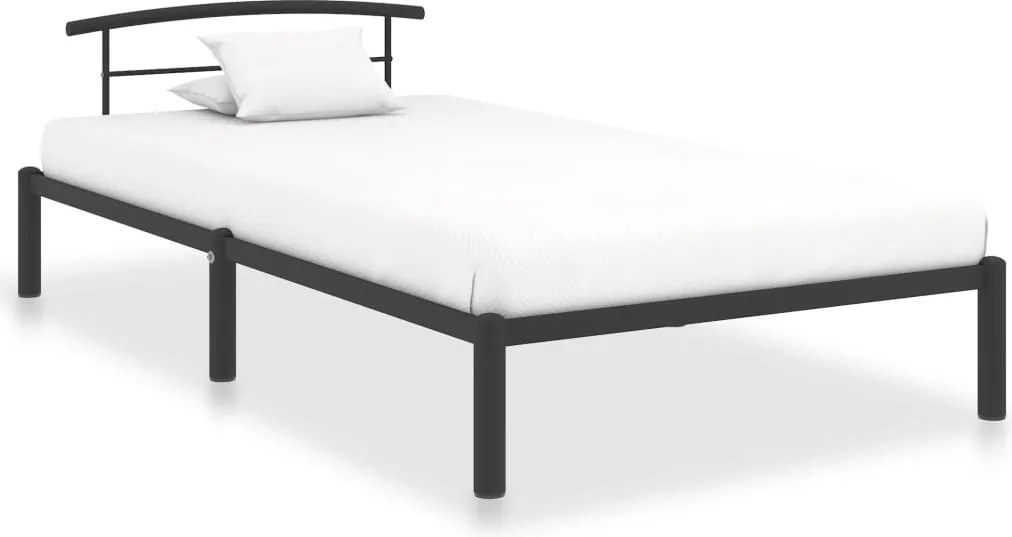 vidaXL fekete fém ágykeret 100 x 200 cm