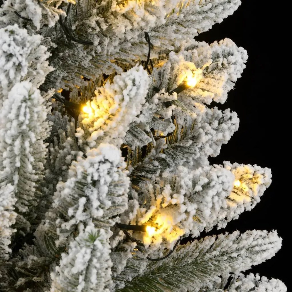 műkarácsonyfa 300 LED-del és pelyhes hóval 180 cm