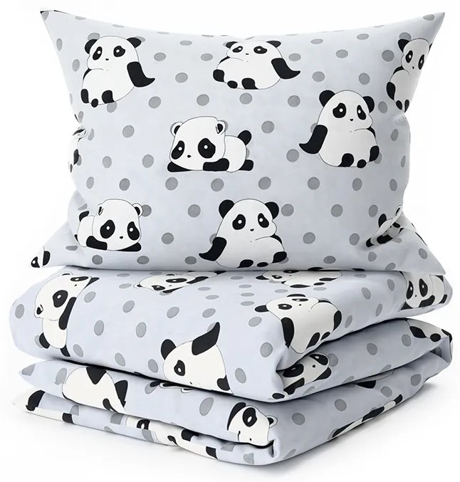 Mikroszálas ágynemű PANDA szürke Ágyneműhuzat mérete: 70 x 80 cm | 140 x 200 cm
