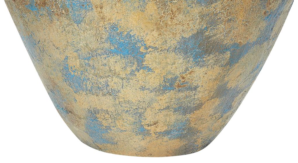 Terrakotta Dekor váza 33 Arany Kék NIDA Beliani