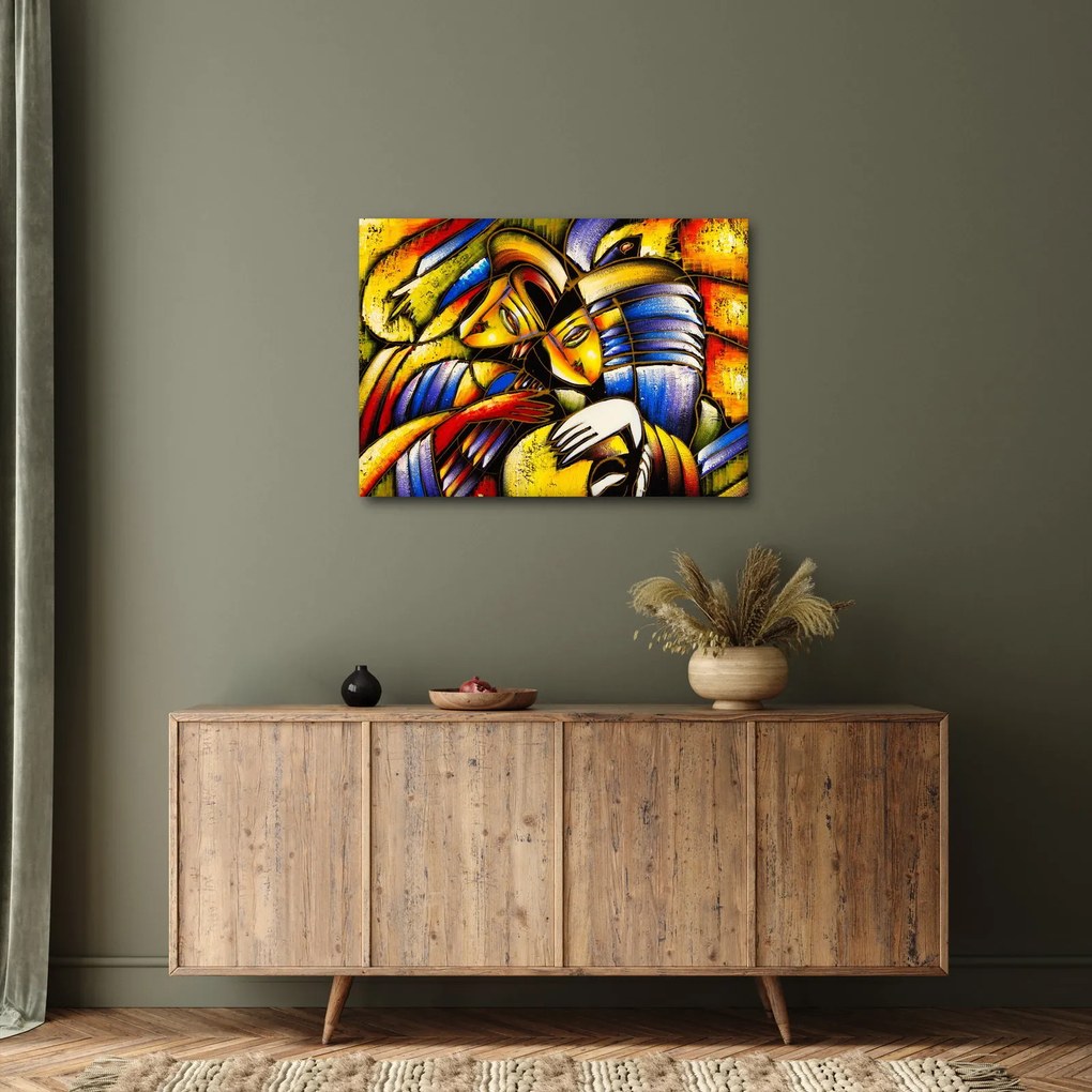 Kép - olajfestmény, szerelmesek (70x50 cm)