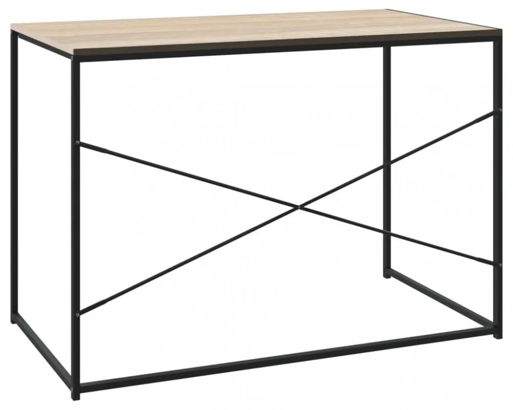 fekete-tölgyszínű szerelt fa számítógépasztal 110 x 60 x 70 cm