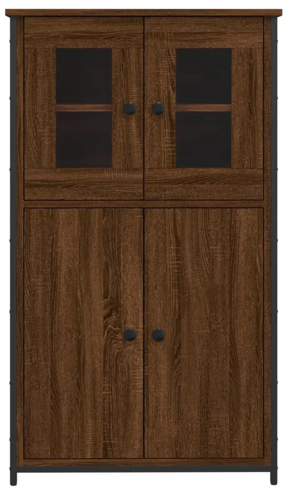 barna tölgyszínű szerelt fa magasszekrény 62 x 32 x 106,5 cm