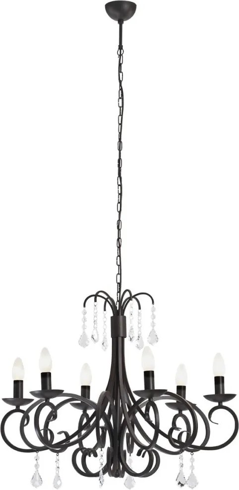 ARGON 2562 DIADEMA Kristály Csillár Fekete E14 IP20