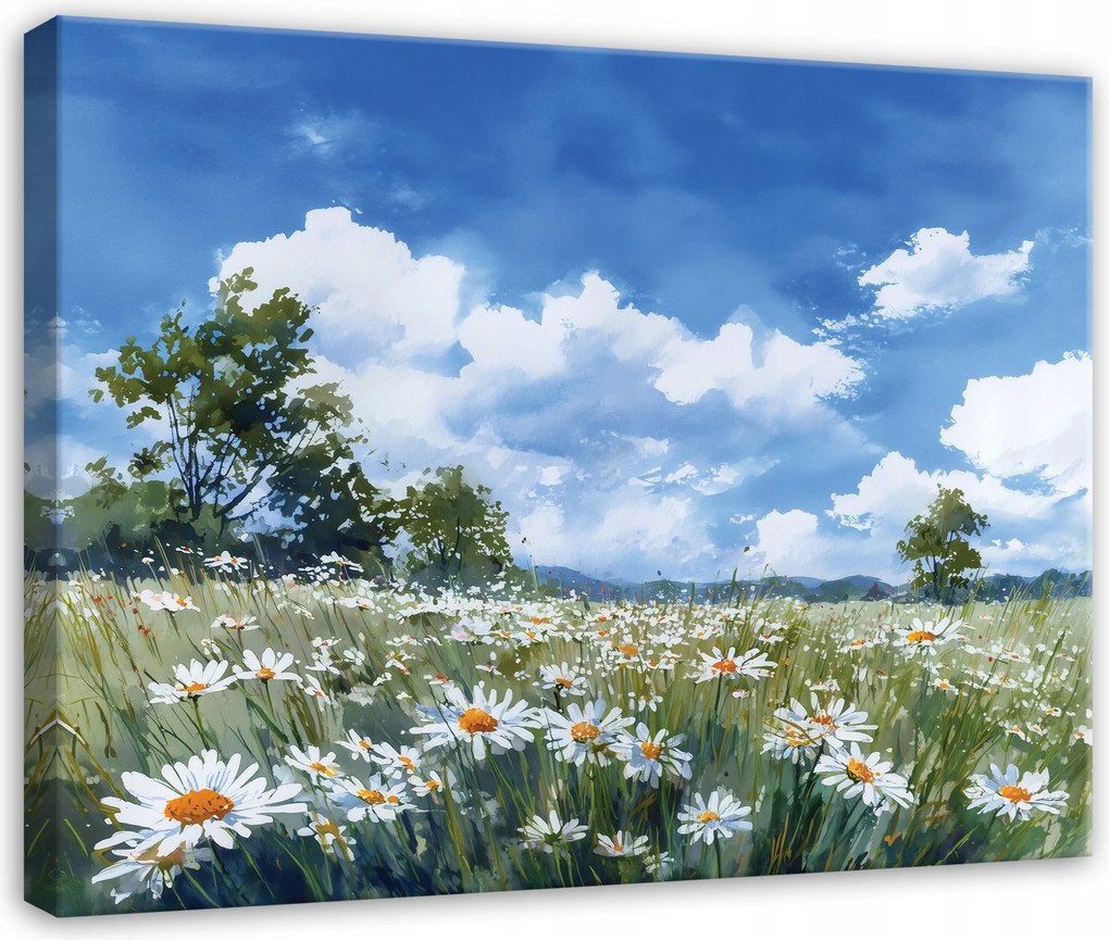 Vászonkép Virágok Mező Margaréta Tájkép A Nappali Hálószobájába Vászonkép 100x70