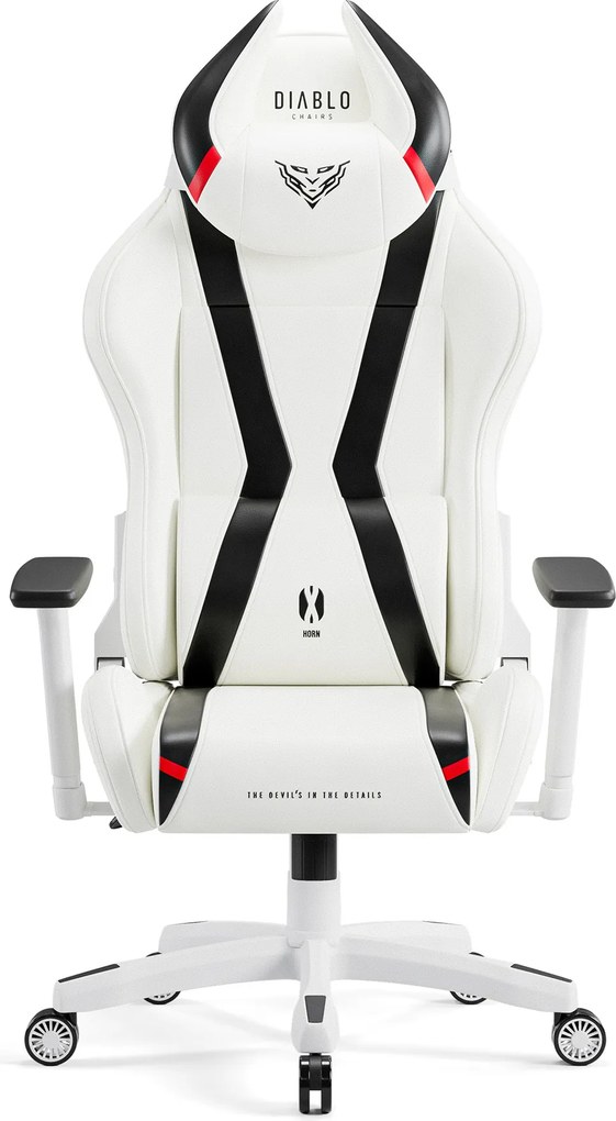 Gamer szék műbőr Normal Size, fehér-fekete: Diablo X-Horn 2.0