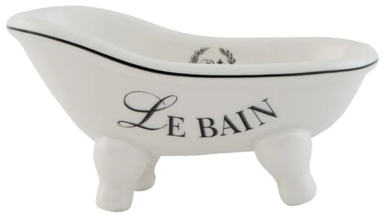 Kád alakú kerámia szappantartó fehér Le Bain