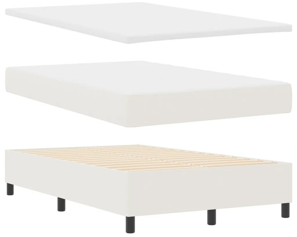 Box Spring Ágy Matracc Krém 120x200 cm Kordbársony