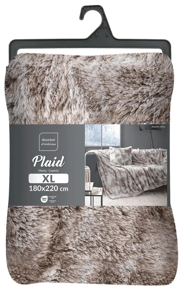 Barna műszőrme takaró 180x220 cm Antartic – douceur d'intérieur