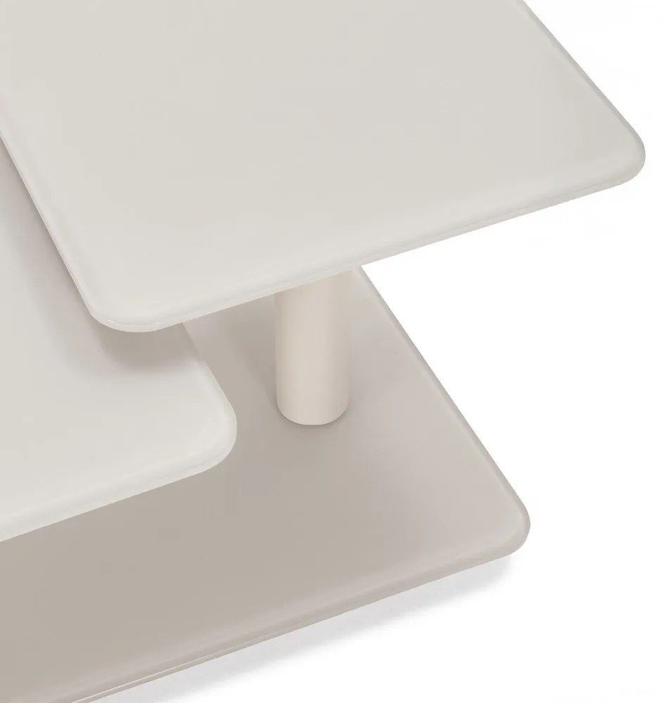 Krémszínű üveg dohányzóasztal 54x115 cm Elvi – Marckeric